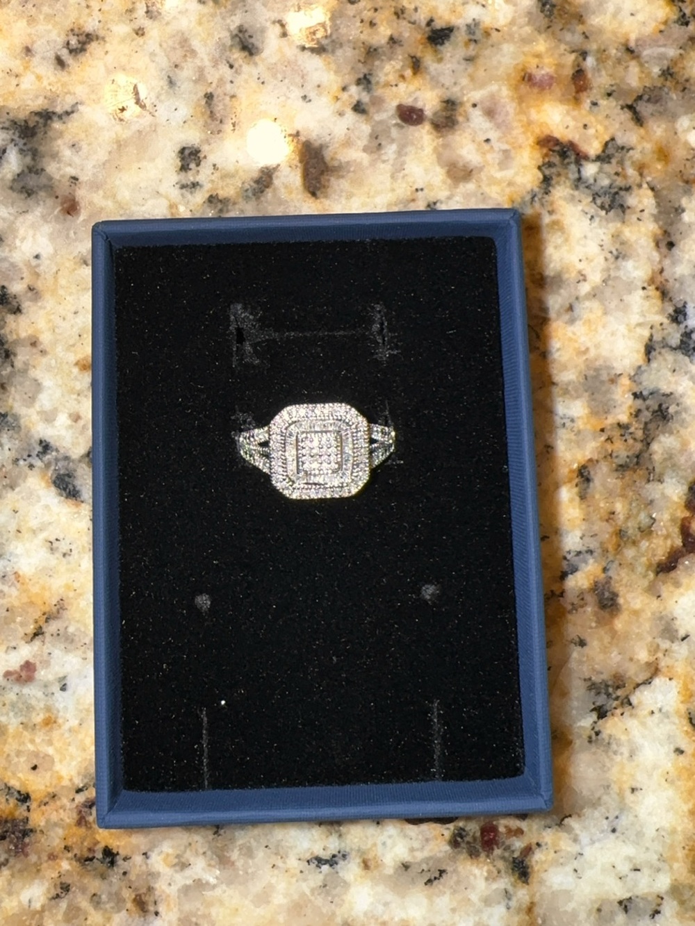 Sterling Silver 925 2/5 natural diamonds size 7